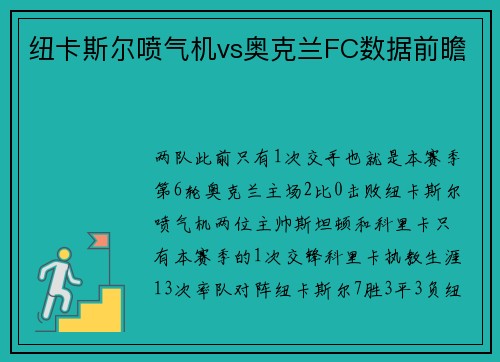 纽卡斯尔喷气机vs奥克兰FC数据前瞻